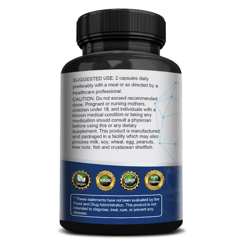 Fearathe Nerve Wellness Complex Supplement with Vitamin D, B6, Folate, B12, Benfotiamine, Turmeric, Broccoli & Ashwagandha, 120 Caps