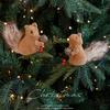 Christmas Squirrel Ornament Foam Plush Squirrel Figurine with Pinecones Branches Furry Forest Animal Hanging Decoration
