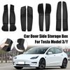 For Tesla Model 3 Model Y Front Back Door Handle Armrest Tray Organizer Holder Accessories 4pcs/Set Car Door Side Storage Box Car Accessories