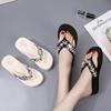 Women's Summer Platform Rhinestone Beach Slippers: Stylish, Soft-Soled High-Heeled Flip-Flops for a Fashionable Holiday.