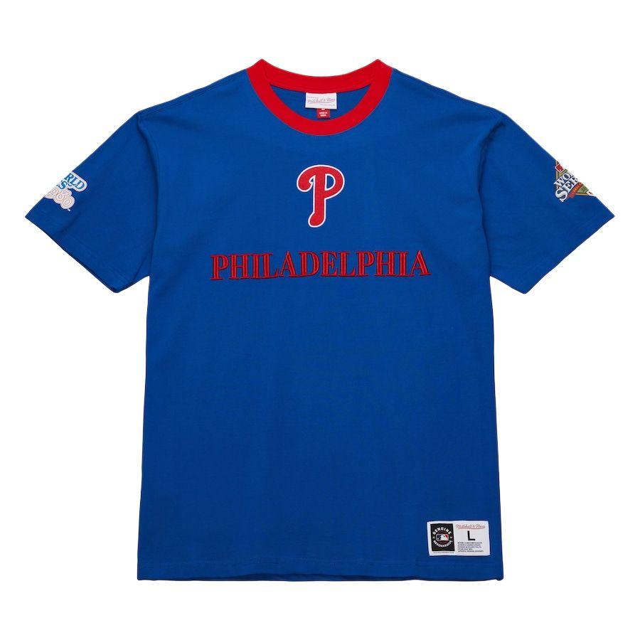 Mitchell & Ness x MLB Филадельфия Филлис Футболка Мужская Королевский Синий FC8482-PPHROYA