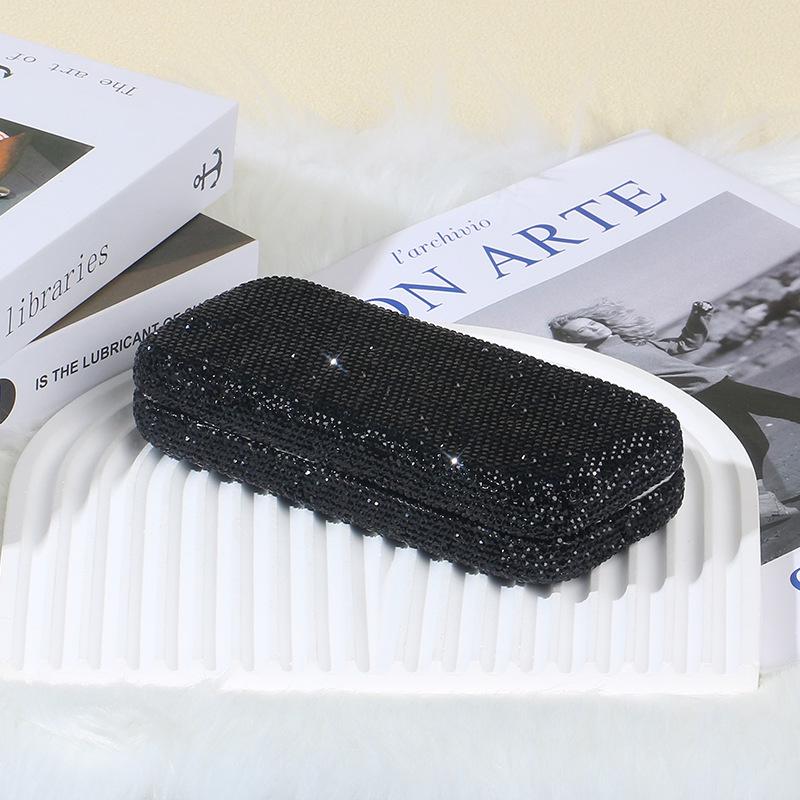 Cross-Border Hot-Selling Diamond Inlaid Car Sunglasses Storage Box - Portable and Stylish Car Interior Solution