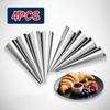 4Pcs Conical Tubes Cream Cake Molds Stainless Steel Baking Cones Horn Pastry Roll Spiral Croissants Tubes Cookie Dessert Tools