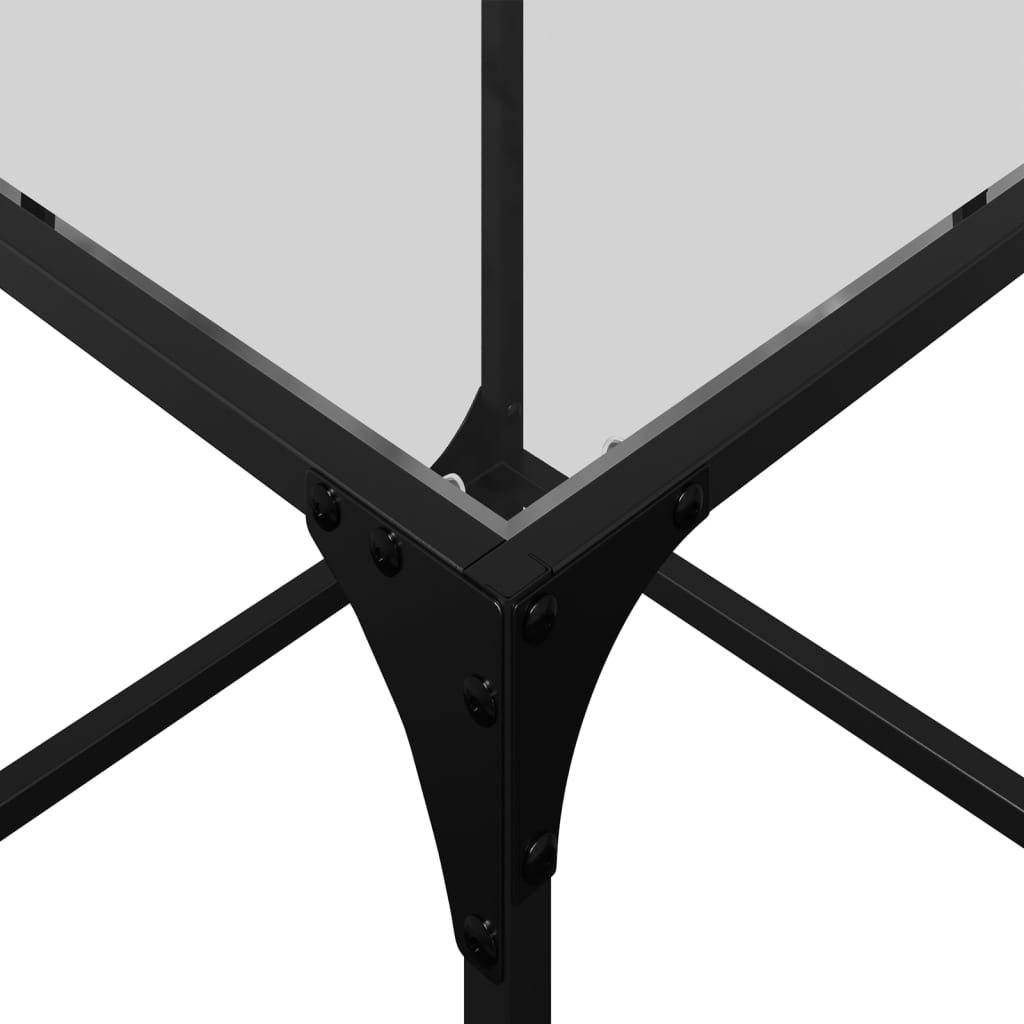 Coffee Table with Glass Top Transparent 40 x 40 x 40 cm Steel