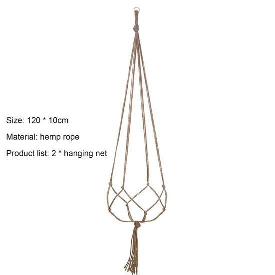 2 шт. подвесная вешалка для растений, простая установка, льняная веревка, потолочная палуба, вешалка для цветочного горшка, декор для патио