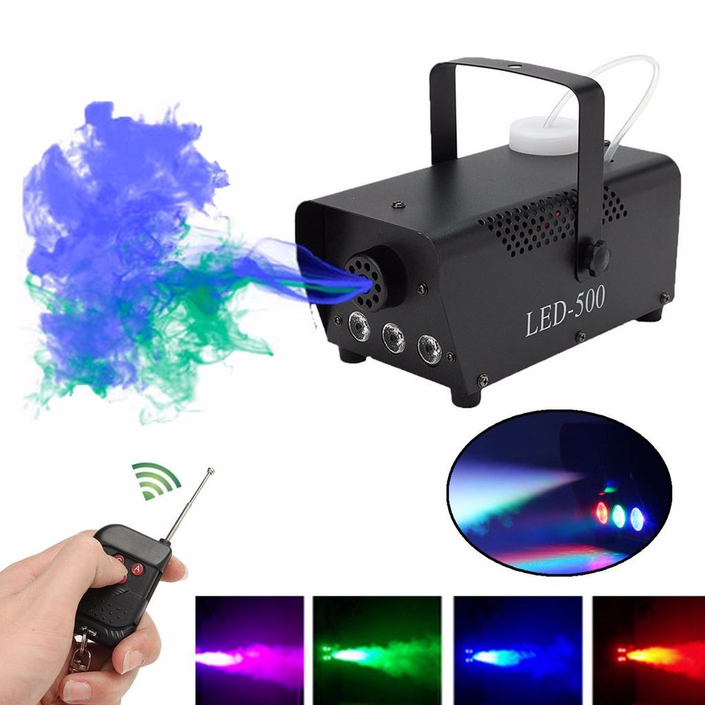 Fog/Smoke Machine W/ Remote RGB LED DJ Thrower DJ Party Family Ball Leisure Parties Light 500W Smoke Thrower