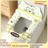 Cartoon EVA Warm Toilet Seat Cover Soft Washable Toilet Mat with Backrest Built-in Aromatherapy Pod for Family Bathroom Use