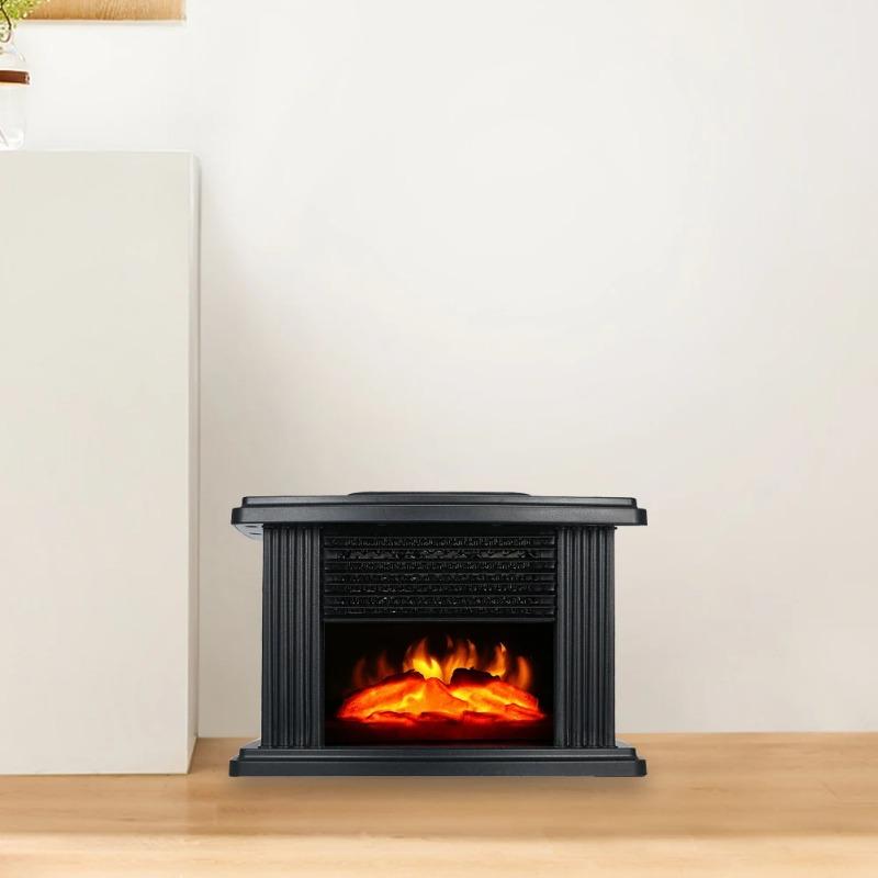 Электрический камин-обогреватель Портативный камин с 3D-эффектом реалистичного танцующего пламени Энергосберегающий настольный обогреватель на теплом воздухе США ЕС