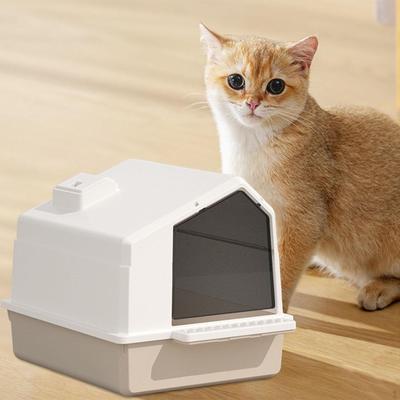 Кошачий туалет-горшок Песочница для кошек Легко чистить Защита от разбрызгивания Лоток для кошачьего наполнителя для котят