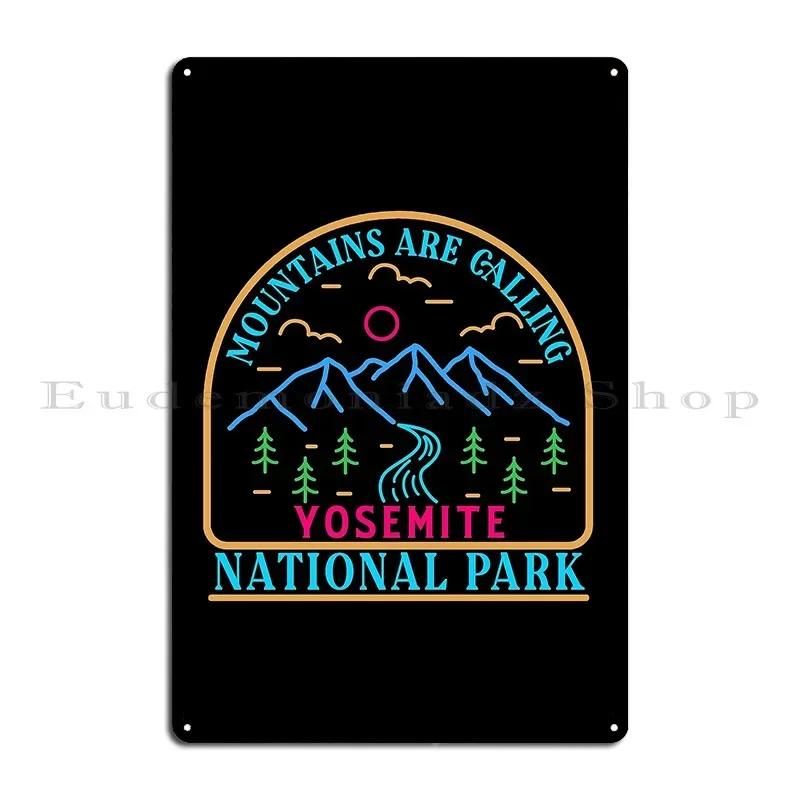 Yosemite National Park Line Art Metal Sign Poster Bar Cave Home Customized Living Room Tin Sign Poster