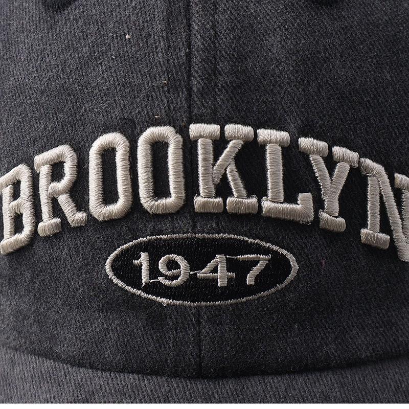 Washed Vintage Baseball Cap Retro Letter Embroidered Denim Casual Curved Brim Sun Hat
