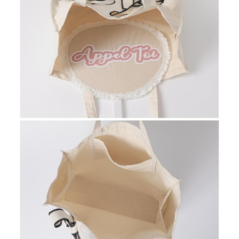 [AppelToi] женская сумка-тоут цвета слоновой кости, большая вместимость, холст А4, с клином, большая сумка-тоут, большая сумка-тоут, большая сумка-тоут, большая модная