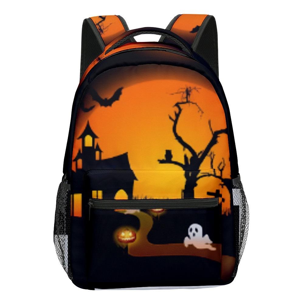 Cartoon Kpop Youthful School Bags Unisex Halloween Pumpkin Travel Bags 3D Print Oxford Waterproof Notebook Shoulder Backpacks