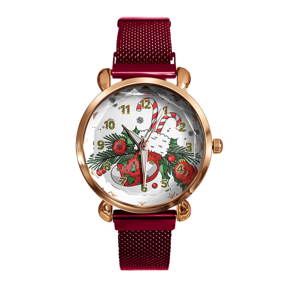 BK41-9 Ladies Quartz Watch Fashion Wrist Timepiece Christmas Theme Design Magnet Buckle