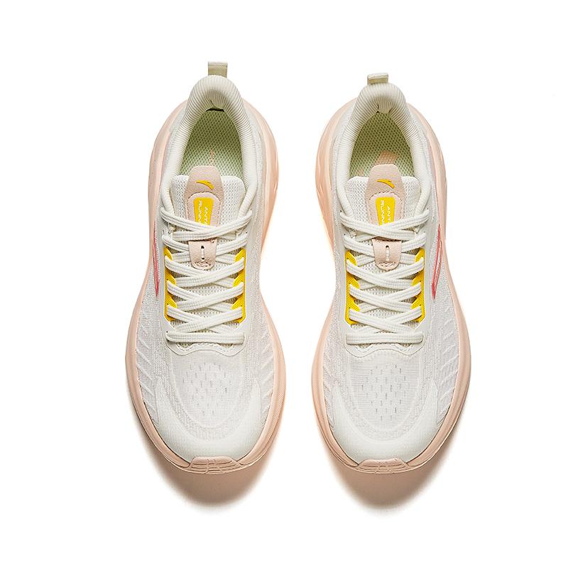 Anta Cushioning Slip Resistant Abrasion Resistant Low top Running Shoes Women's White Pink 922425502-1