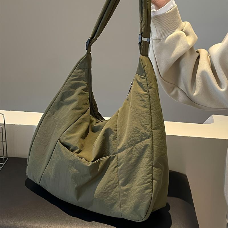 Нейлоновая сумка через плечо с мягким касанием Легкая, регулируемый ремень, застежка-молния, мягкая ткань Идеально подходит для повседневной носки, шоппинга, путешествий и активного отдыха