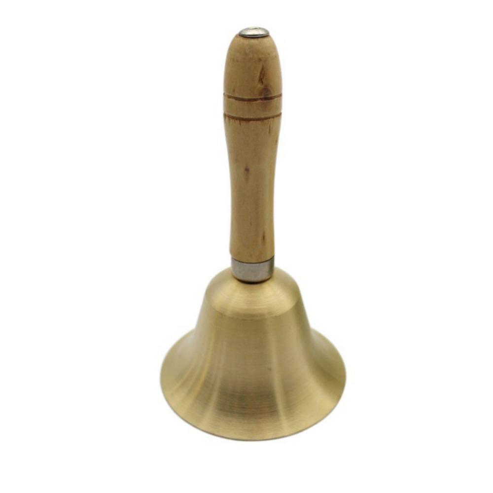 Multi-Purpose Solid Brass Call Bell Wooden Handle Brass Ringing Handbells  Animal Training