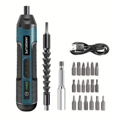 Беспроводная электрическая отвертка Беспроводная эргономичная электрическая дрель 4-скоростная регулируемая головка электроинструмента