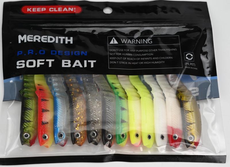 Cross-border Bestseller Multi-jointed T-tail Stainless Steel Spanish-style Magic Soft Lures Artificial Baits Black-pit Lures