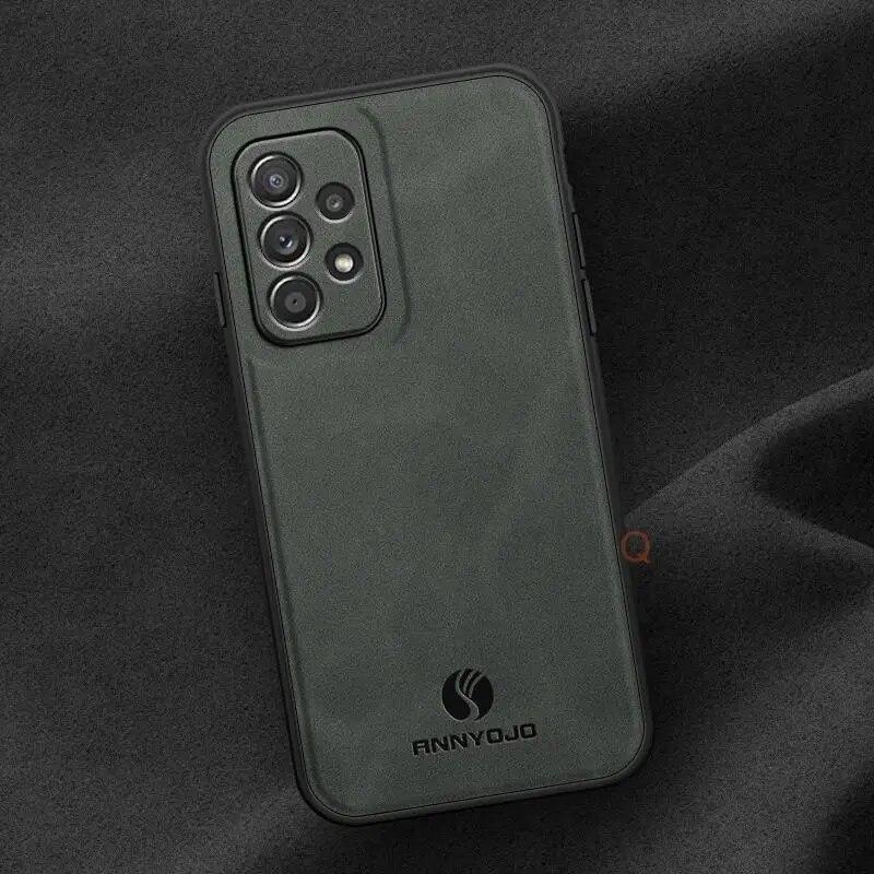 A 52 33 32 73 Retro Magnetic Sheepskin Leather Case For Samsung Galaxy A52 A33 A32 A73 4g A52s 5g Luxury Men Business Back Cover