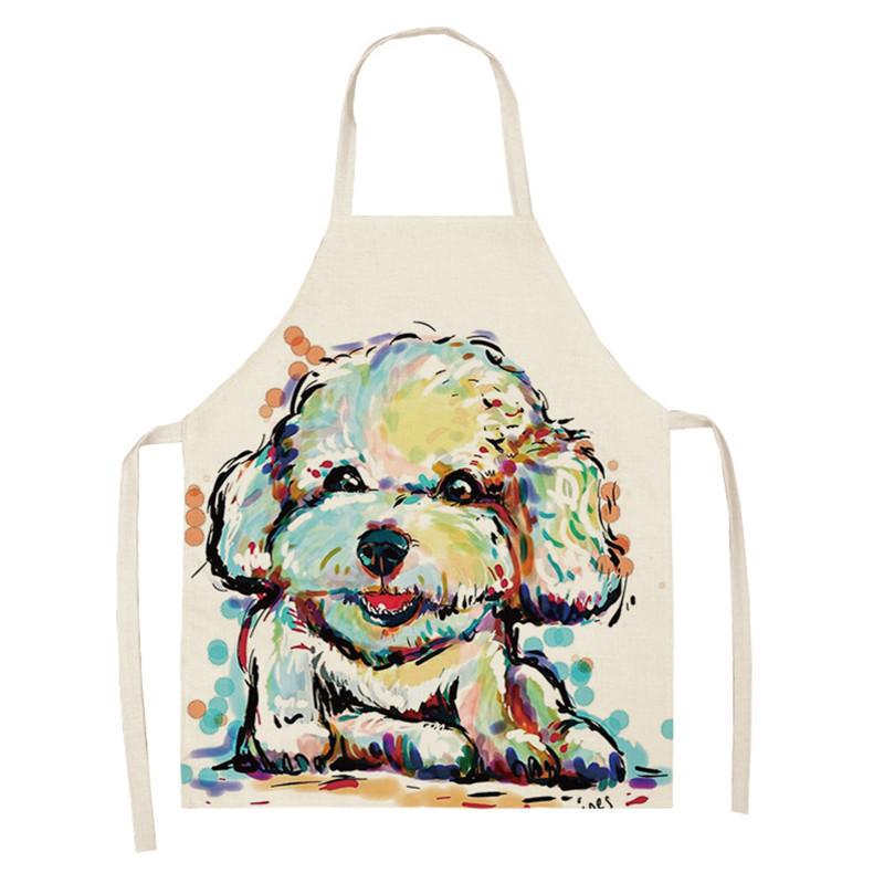 Домашние милые кухонные фартуки для собак для женщин, хлопковые льняные фартуки без рукавов, нагрудники для домашней кулинарии, инструменты для чистки, Delantal Cocina