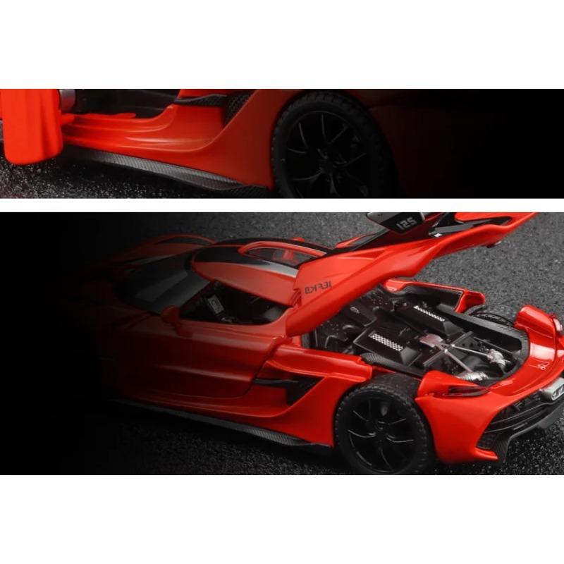 1/32 Koenigsegg Jesko Supercar High Simulation Diecast Metal Alfalywy Model Car Sound Light Pull Back Collection Kids Toy Gifts