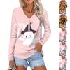 Women's Fashion Casual Long Sleeve Printed Round Neck Top