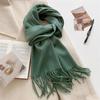 Luxury Wool Scarf For Women Fashion Warm Cashmere Scarves Korean Style Solid Knitted Shawl Wrap Pashmina Bandana Christmas Gift