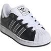 adidas Superstar 2 J Черные кроссовки для детей с лентикулярными полосками Основной черный Матовый серебристый Облачно-белый JQ0314