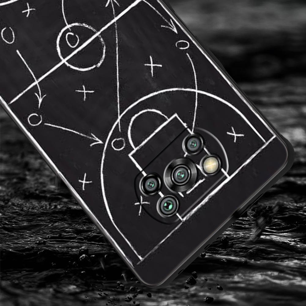 Чехол-накладка Тактическая доска для футбола и баскетбола для Xiaomi Poco F7 Ultra F6 F5 F4 F3 X6 X5 X4 X3 NFC C51 C55 M4 GT Мягкий ТПУ