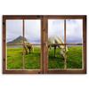 Canvas print, Window - view of horses