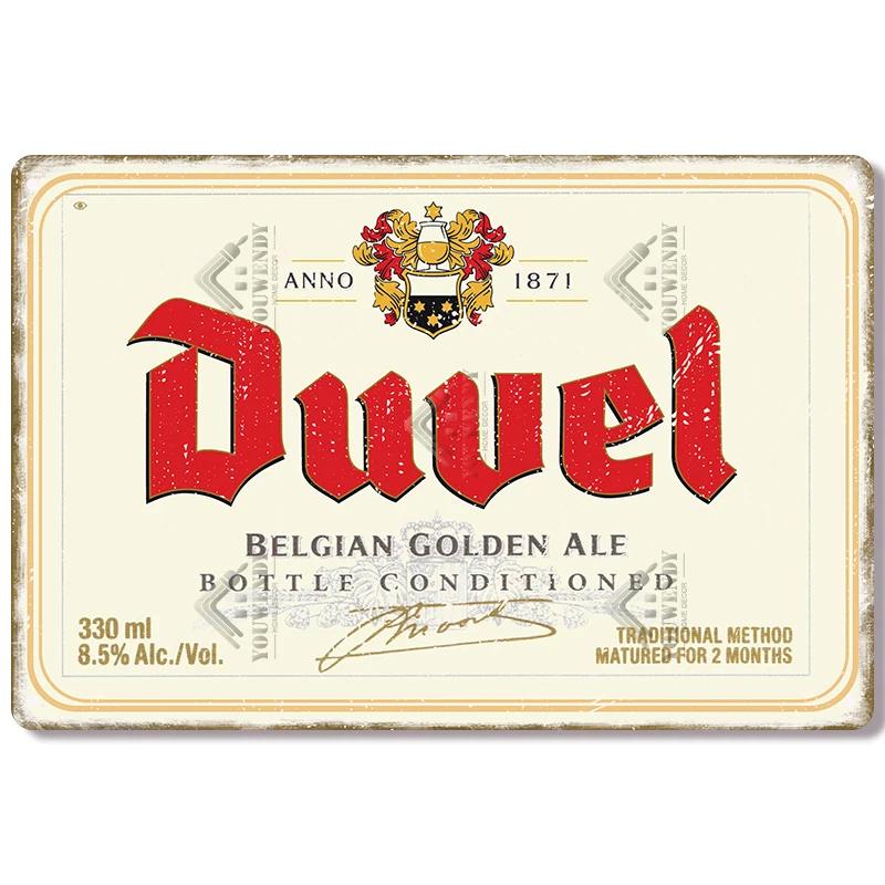 Metal Tin Sign Poster for Pub, Bar, Man Cave, Club, Wall Decoration, Vintage, Belgium, Beer Brand, Decorative Plaque, 20x30cm