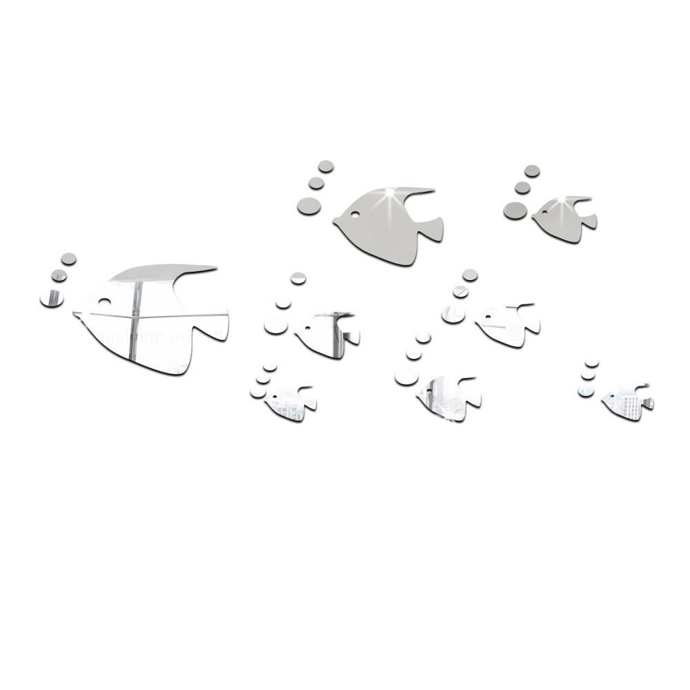 Рыбка-пузырь Океан Наклейка на стену Зеркало акриловое 3D Настенное искусство для детской комнаты и детского сада Самоклеящийся Съемный Декор