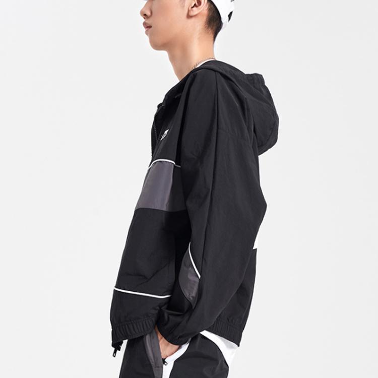 Li Ning свободная повседневная куртка с капюшоном мужские куртки черные AFDQ395-3