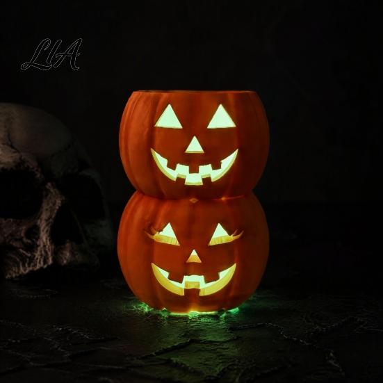 Halloween Gift for Party Ghost Pumpkin Drink Holder 12oz Cans, Double Stacked Beverage Can Creative Desktop Ornament Cooler Party, 3D Printed