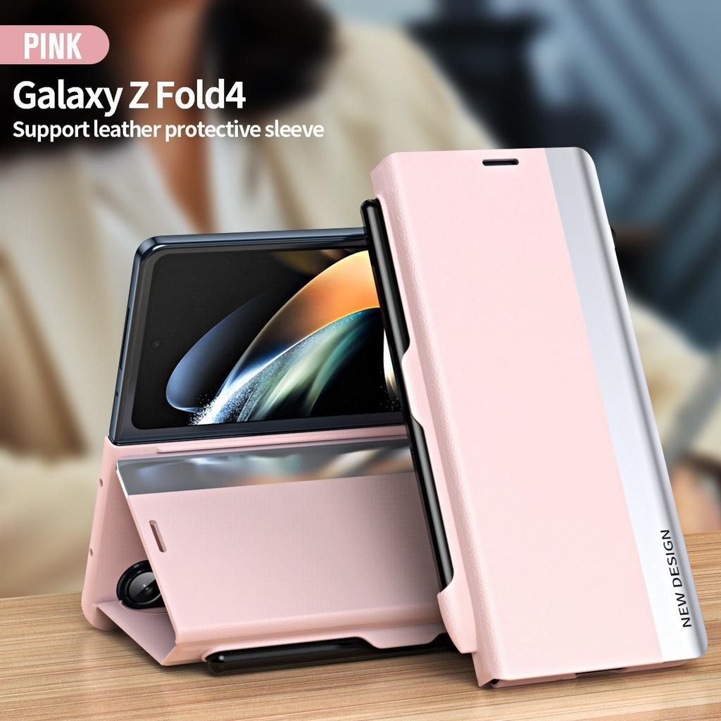 For Samsung Galaxy Z Fold 7 6 5 4 5G Magnetic Flap Leather Holster Pen Slot Case With S PEN Sheath Cover For Z Fold7 Fold6 Fold5