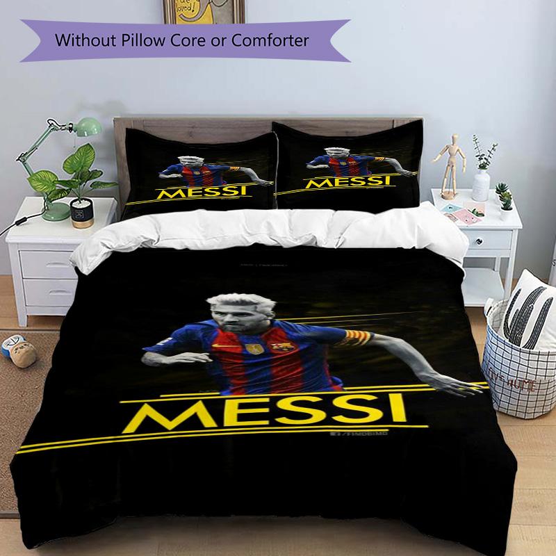 Messi'S Dynamic Moment Print 3Pcs Bedding Setduvet Cover With 2 Bedropillowcase Home Birthday Gift