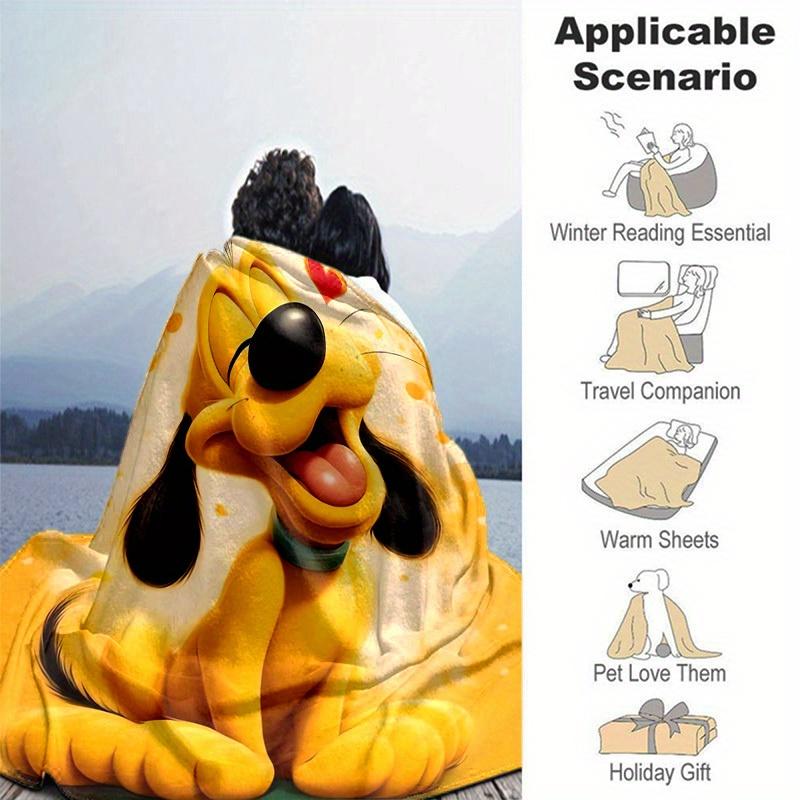 1pc, Pluto Throw Blanket Cute Cartoon Dog Gift for Friends, Soft Blanket for Couch, Bed, Car, Travel, Camping, Office Nap, Home Decor