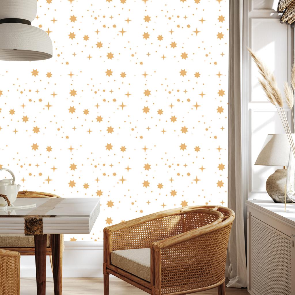 Women and Astrology Wallpaper Cream and White for Living Room and Bedroom 50x1000