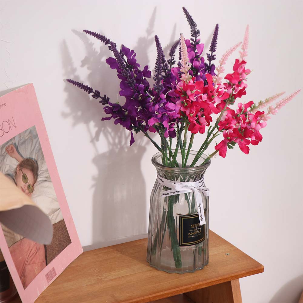 Realistic Artificial Lavender Flowers Handmade Fake Plants Outdoor Garden Decor