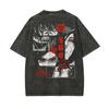 Наруто Японская Анимация Летний Тренд Чистый Хлопок Стирка Старый Стиль Футболка с коротким рукавом Мода для Мужчин и Женщин Ретро Топ