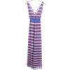 P.A.R.O.S.H. Zigzag Pattern No Sleeve Knit Long Dress XS Blue Retro Women Used