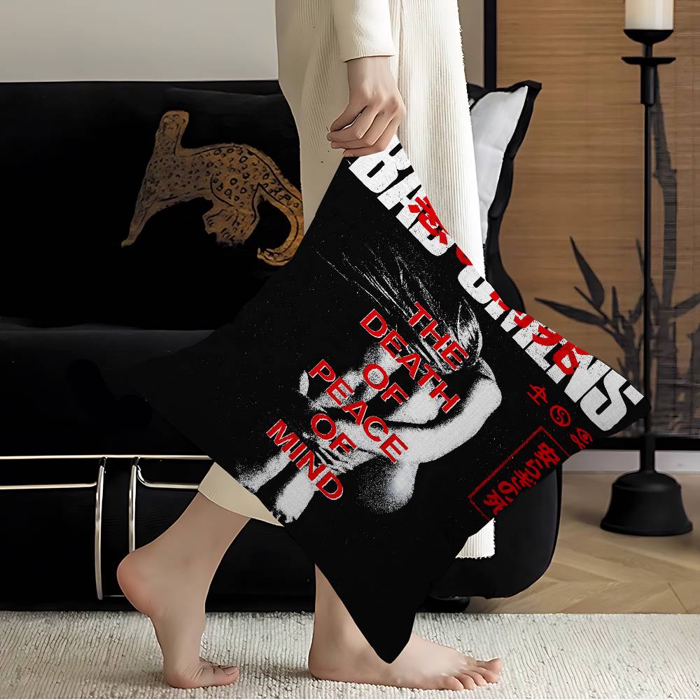 Rock Band BBad OOmens Pillow Covers Cartoon Sofa Decorative Home Doublesided Printing Short Plush Cute Cushion Cover