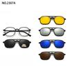 5 Lenes Magnet Clip Sunglasses Square Men Polarized Gray  Frame Custom Prescription Women Myopia Glasses