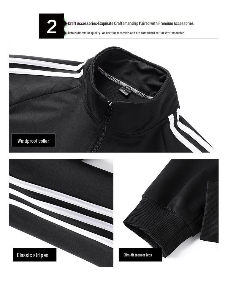 Мужской повседневный костюм приталенного кроя: Подростковая спортивная одежда в корейском стиле однотонной расцветки для весны и осени