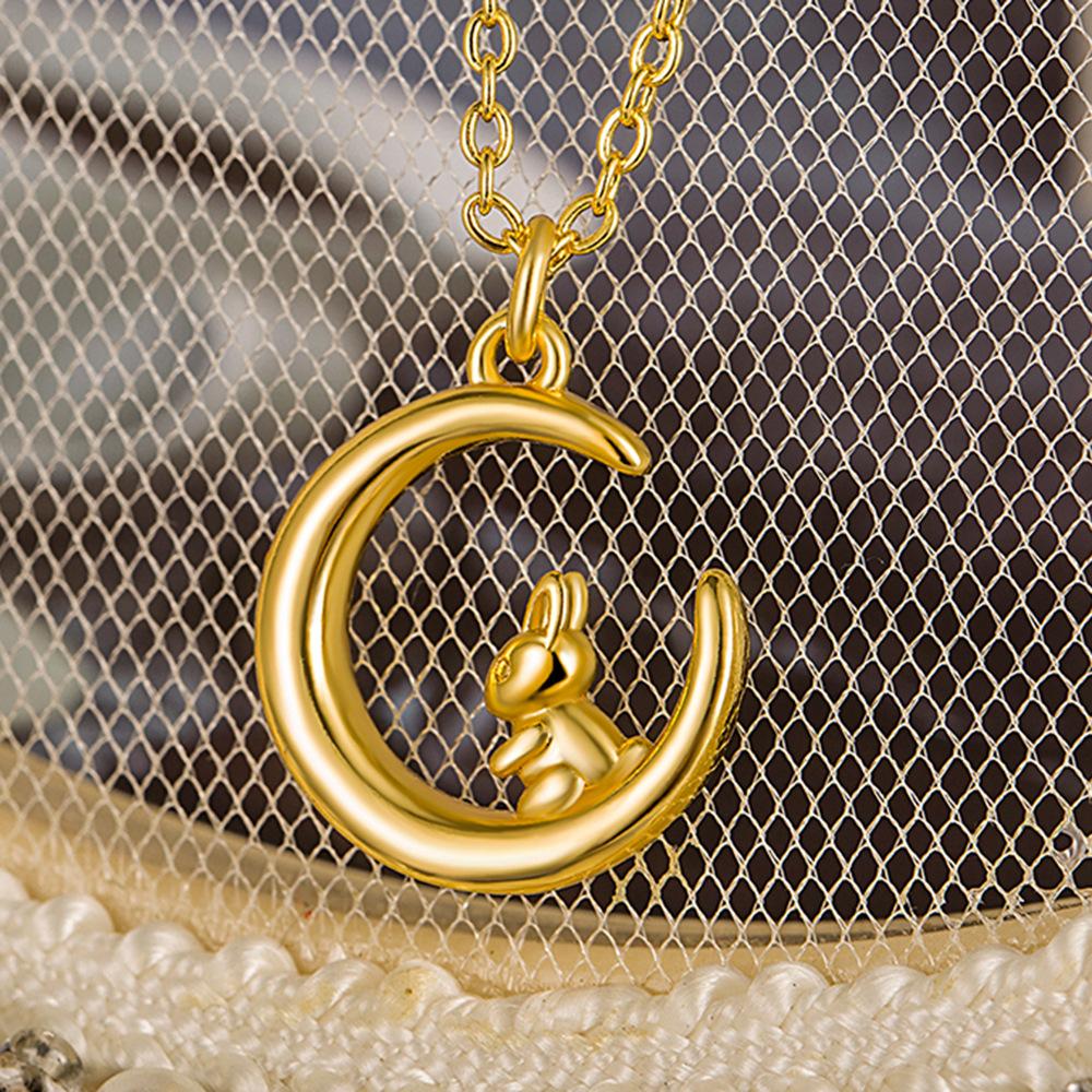 Винтажный кулон в виде кролика из песочного золота, ожерелье в виде кролика Мочизуки, эксклюзивный дизайн, легкие роскошные ювелирные изделия, подарок на женский праздник.