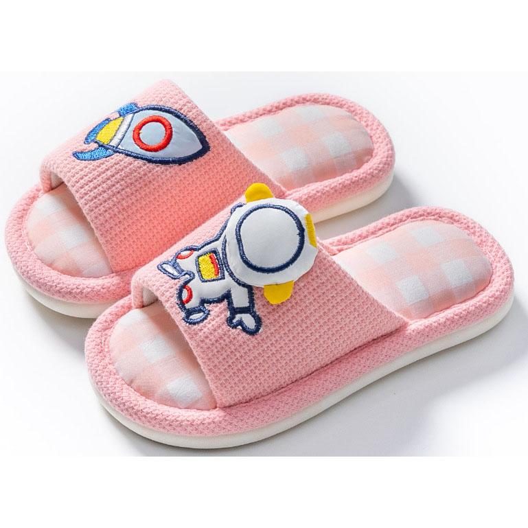 Милые детские весенние льняные детские домашние повседневные тапочки, летние тапочки с героями мультфильмов