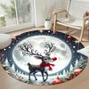Elk Round Office Rug Perfect for Entryway Study room Playrooms Foyer Anti-slip Round Rug Decorate Offices Perfect Gift for Friends Family