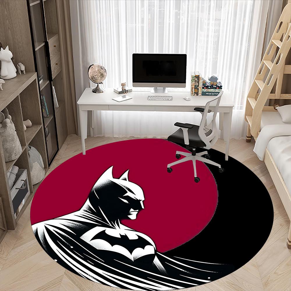 1pc Batmask Moonlight Office Round Area Rug, Under Office Chairs Bedroom Living Room Home Decor, Room Deco, Available in Various Sizes
