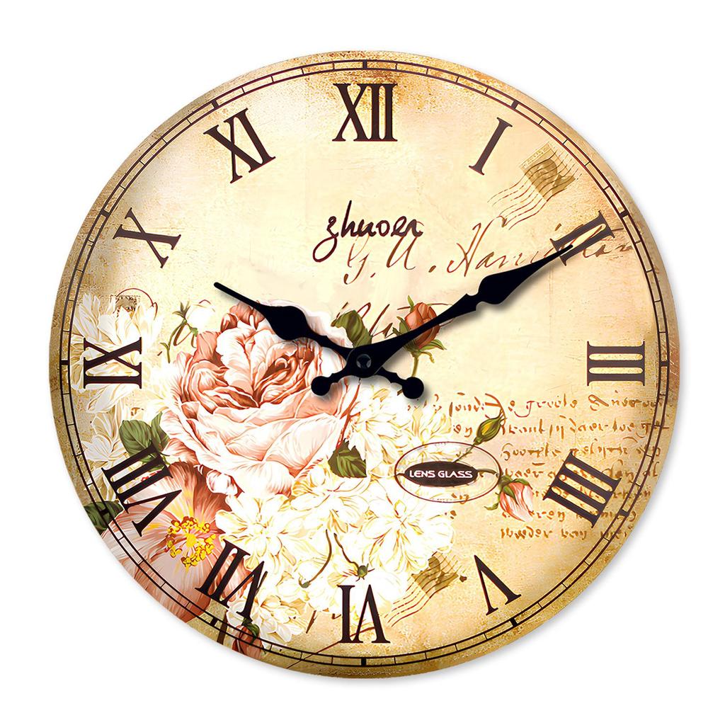 10" Retro Religious Minimalist Wooden Wall Clock MDF Silent Decorative Clock